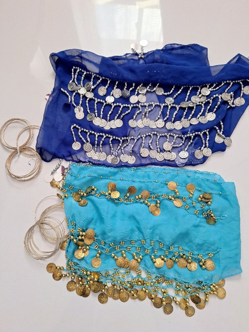 Blue Belly Dance Belts & Bracelets